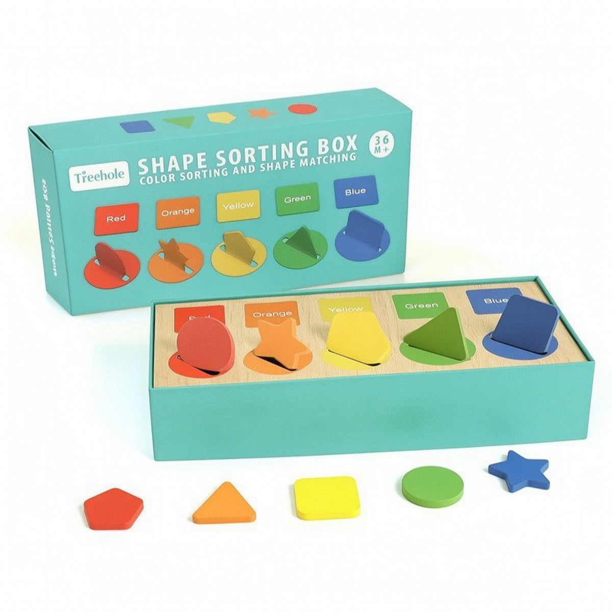 Shape Sorting Box with Tray Fine Motor Shape Sorting Toy Geometric Matching Toy Learning Matching Box Sensory for Toddlers