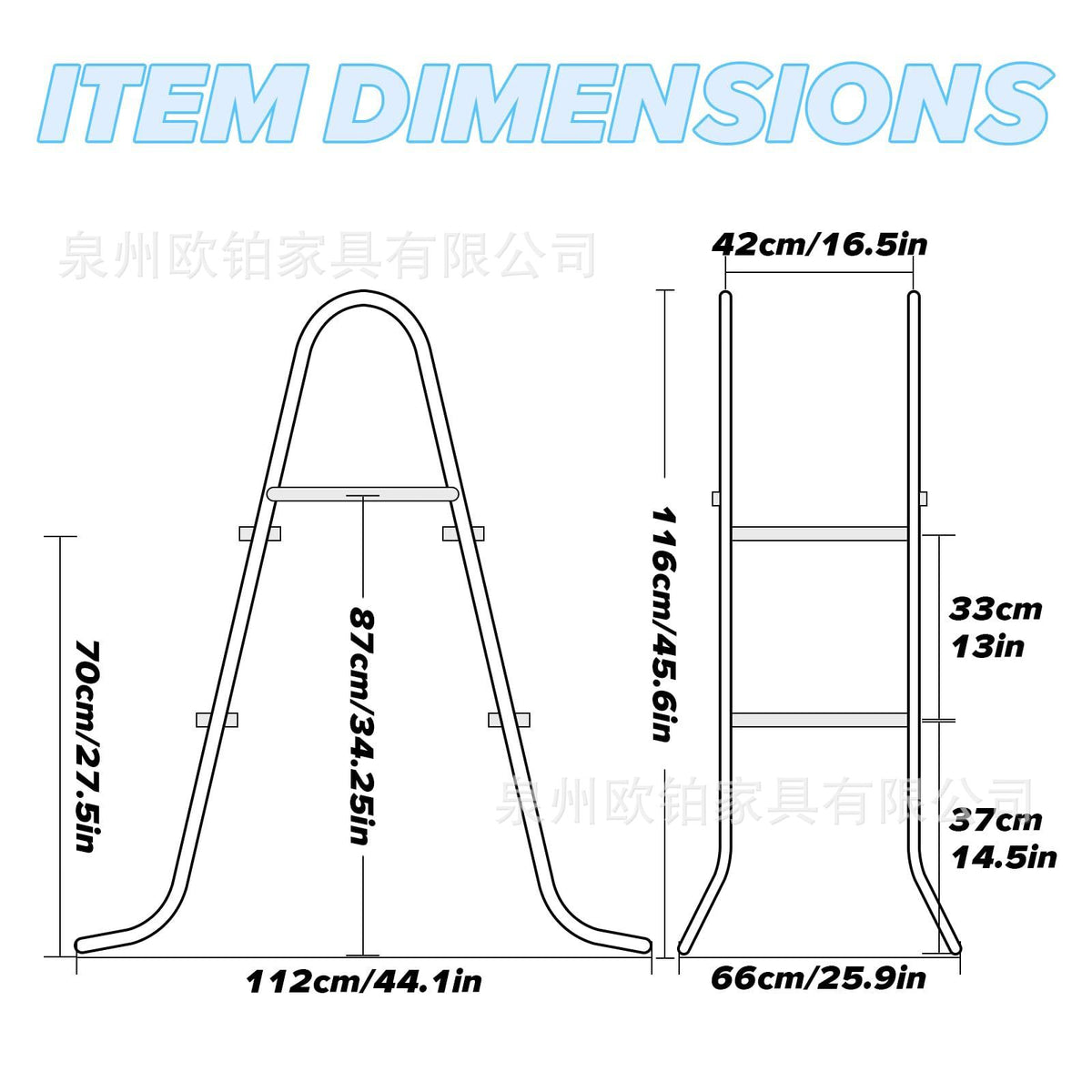 Swimming Pool Ladder Double-Sided Support Frame Pool Ladder