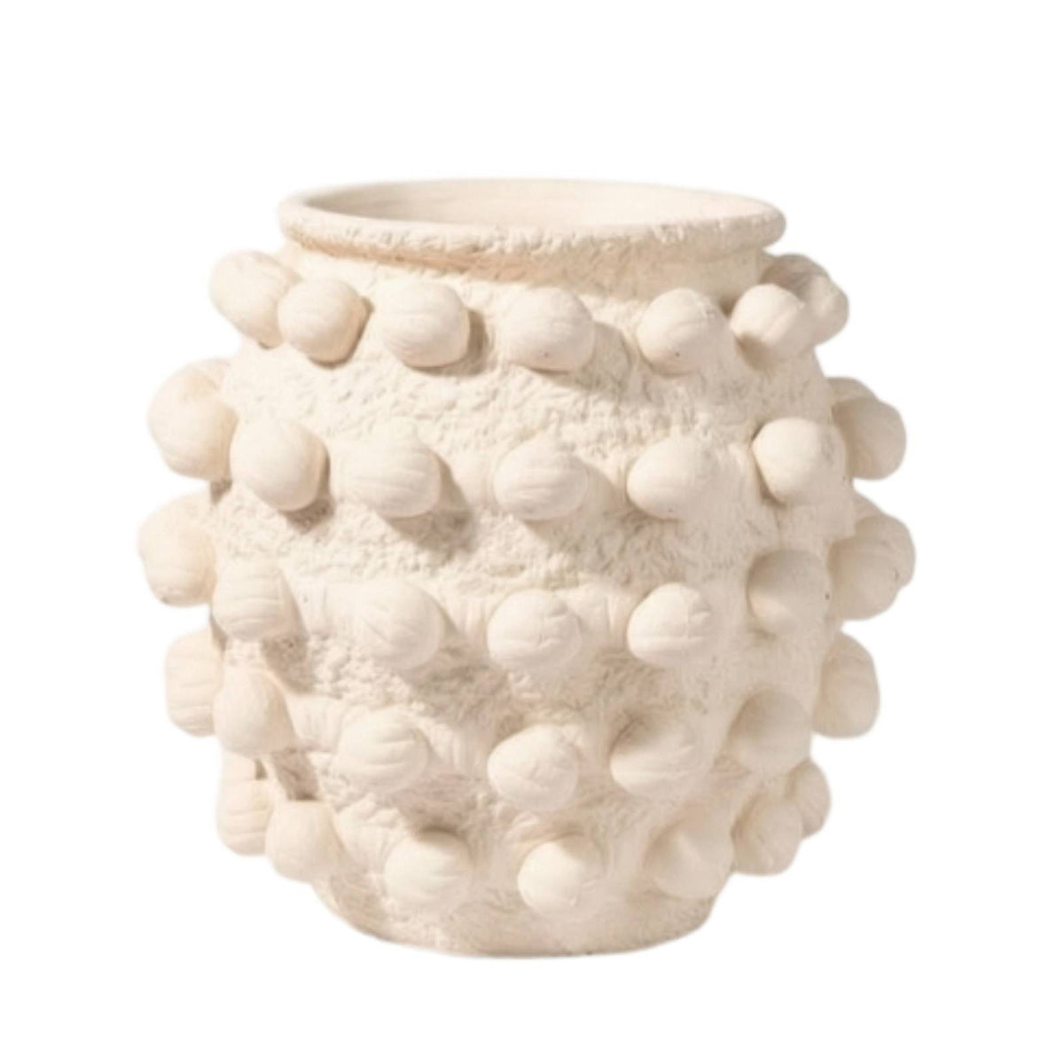 Sculptural Vase Textured Ball-Patterned Vase Modern Organic Vessel for Interior Decorators, Tabletop, Living Room, Bookshelf