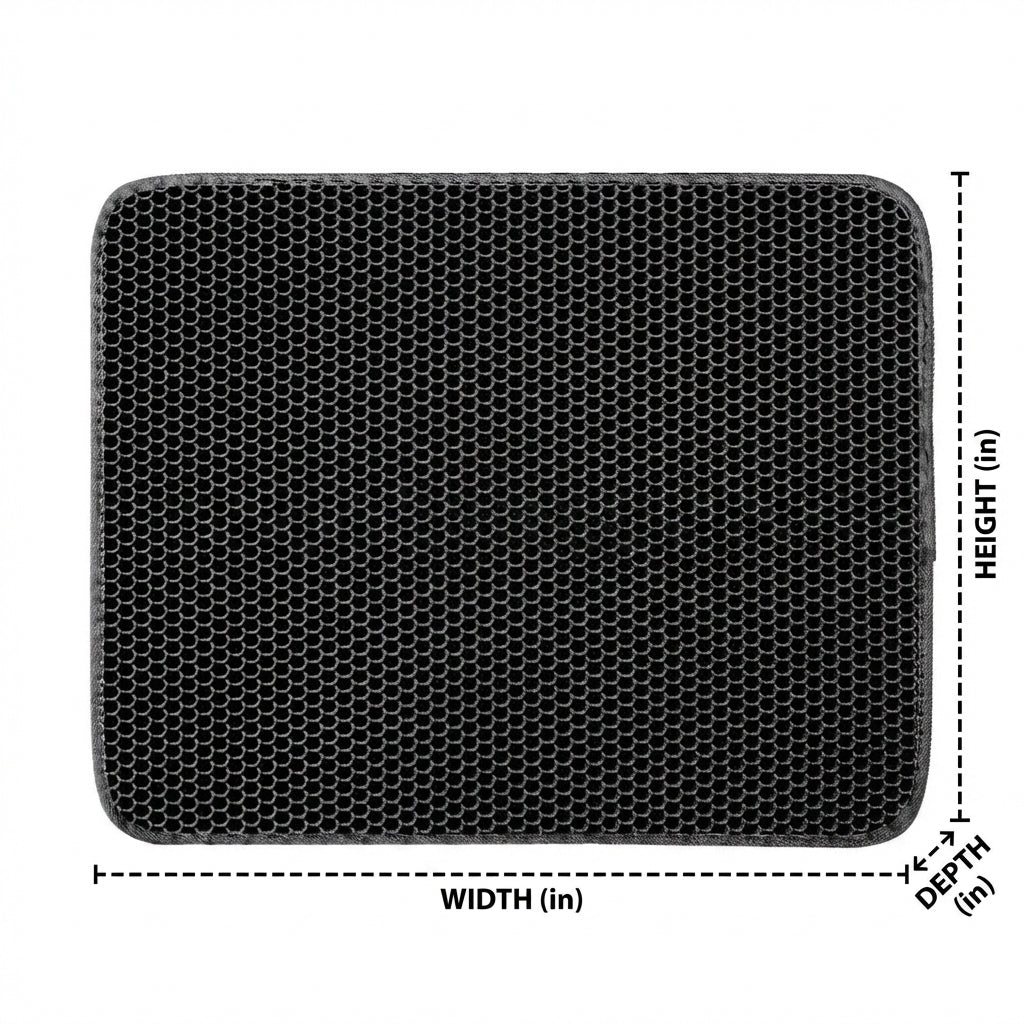 Cat Litter Mat with Double Layer Honeycomb Hole Design, Washable EVA Foam Trapping Pad, Easy Clean Kitten Supplies for Indoor Use, Large Size