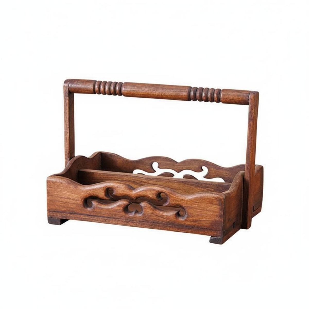 Wooden Fruit Basket Retro Wooden Design Serving Tray Easy to Carry Household Storage for Living Room