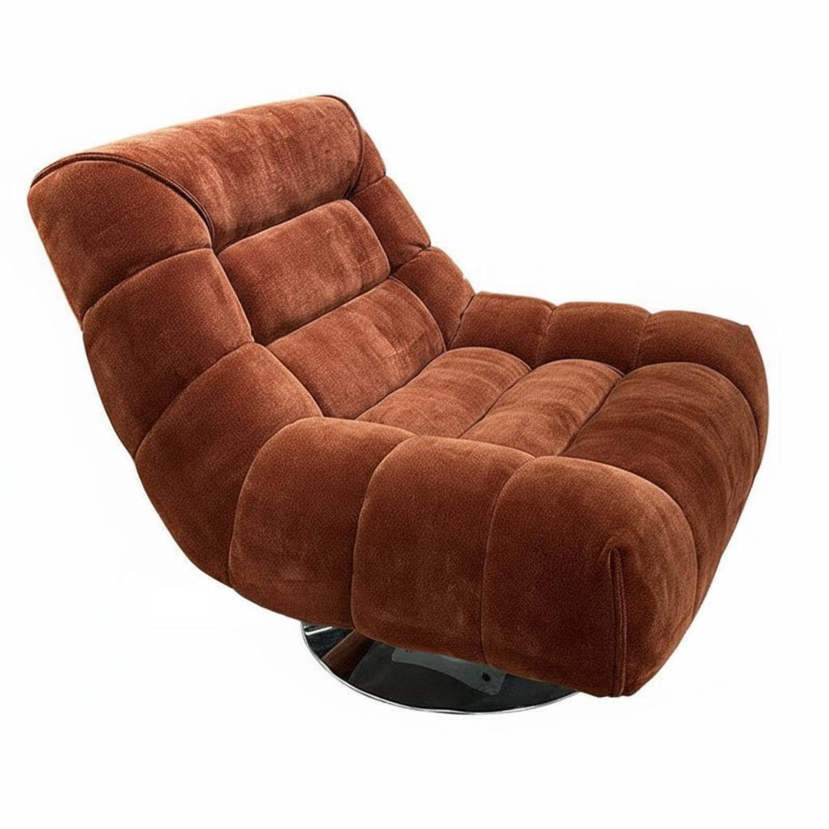 Vintage design Rotating Barrel Chair Sherpa Upholstery Oversized rotate Barrel Chair Designer Look Single Sofa Deep Seat for Design aficionados, Apartment Dwellers, Living Room, Bedroom, perusing corner, Lounge Area