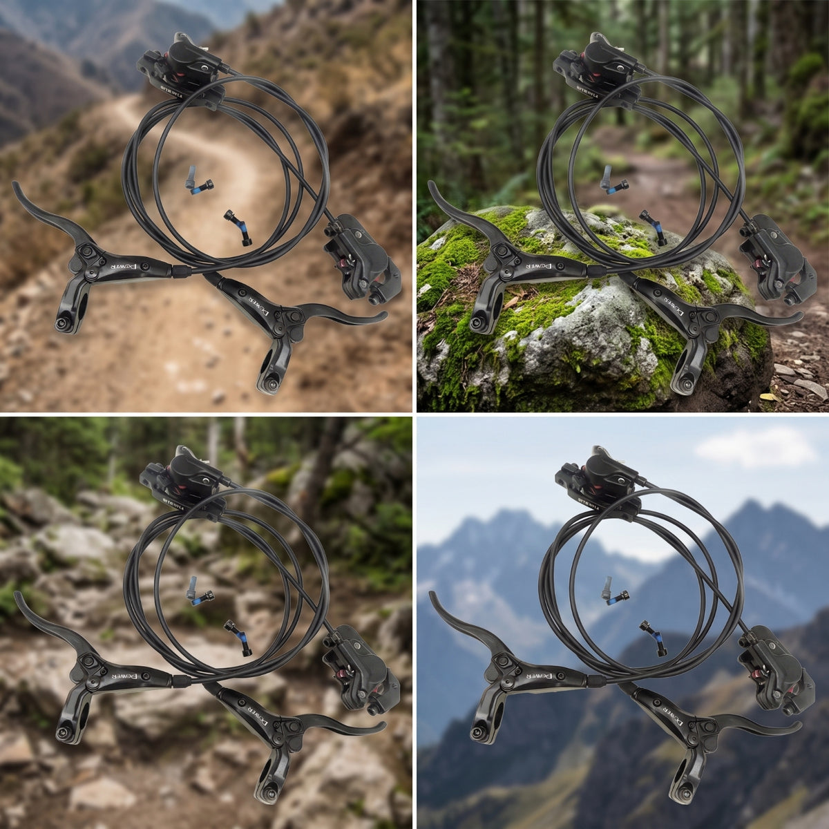 Hydraulic Disc Brake Kit Rear and Front Hydraulic Disc Brake Set Aluminum Alloy for Cyclists