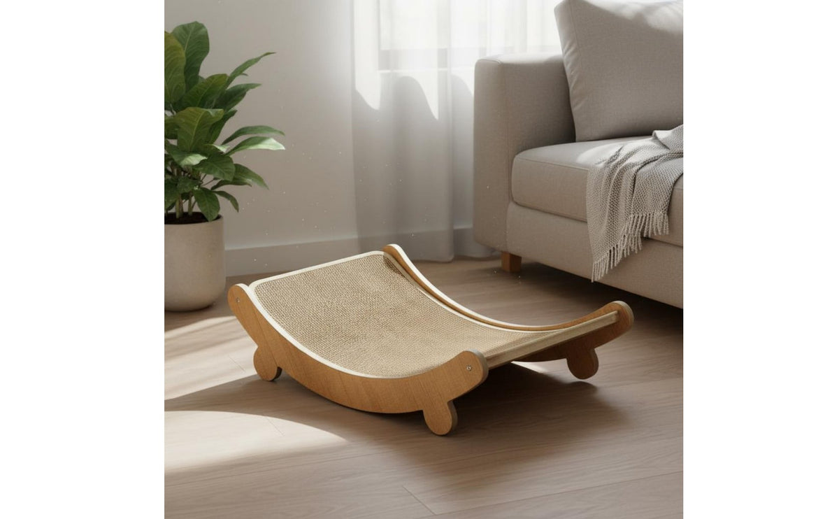 Long-Lasting & Wear-Resistant Cat Scratching Lounge Low-Shedding Curved Cat Scratching Board Stable Structure Spacious & Comfortable for Kittens, Large Cats, Living Room