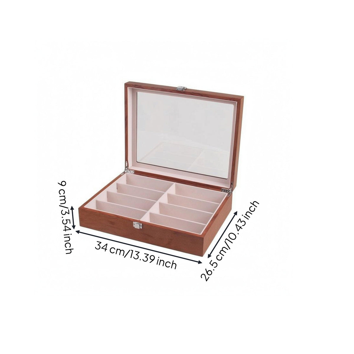 8-Slot Glasses Case Partitioned Interior Eyewear Display Case