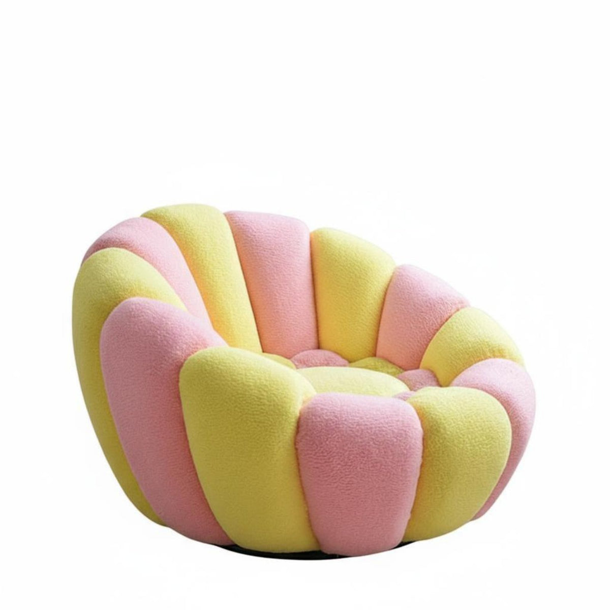 Pumpkin-Shaped Armchair 360° rotate Pumpkin-Shaped Seat with Footstool Soft and Breathable Ergonomic Design for Readers, Bedroom
