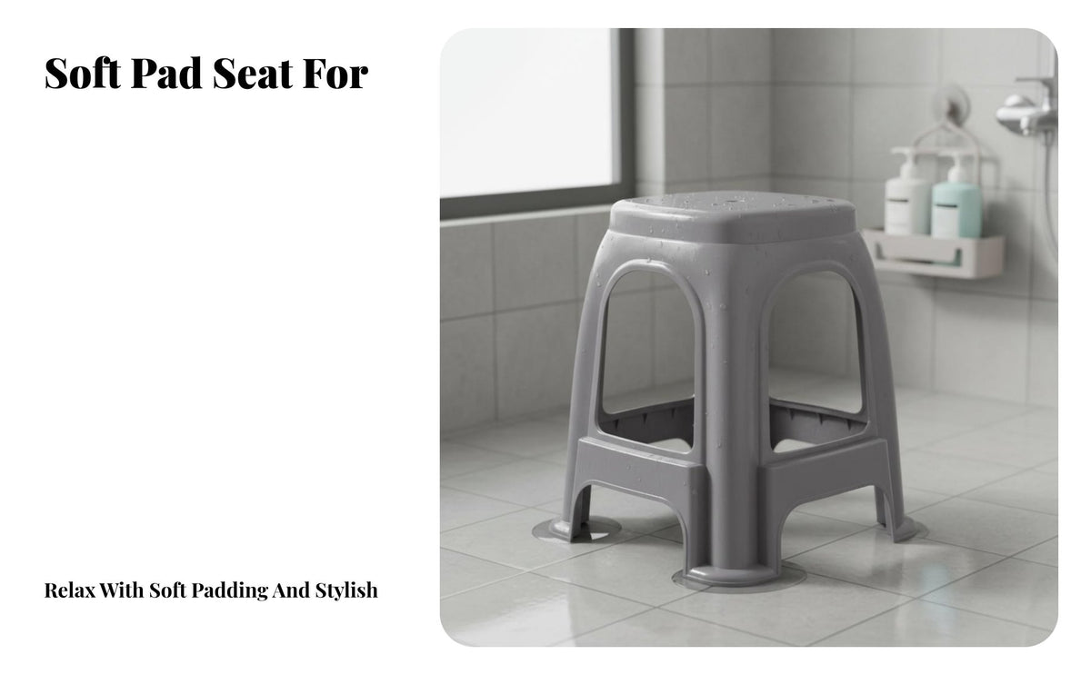 Stackable Utility Stool Sturdy Household Furniture Sturdy Duty Backless Chair for Families, Students, Living Room, Bathroom, Kitchen