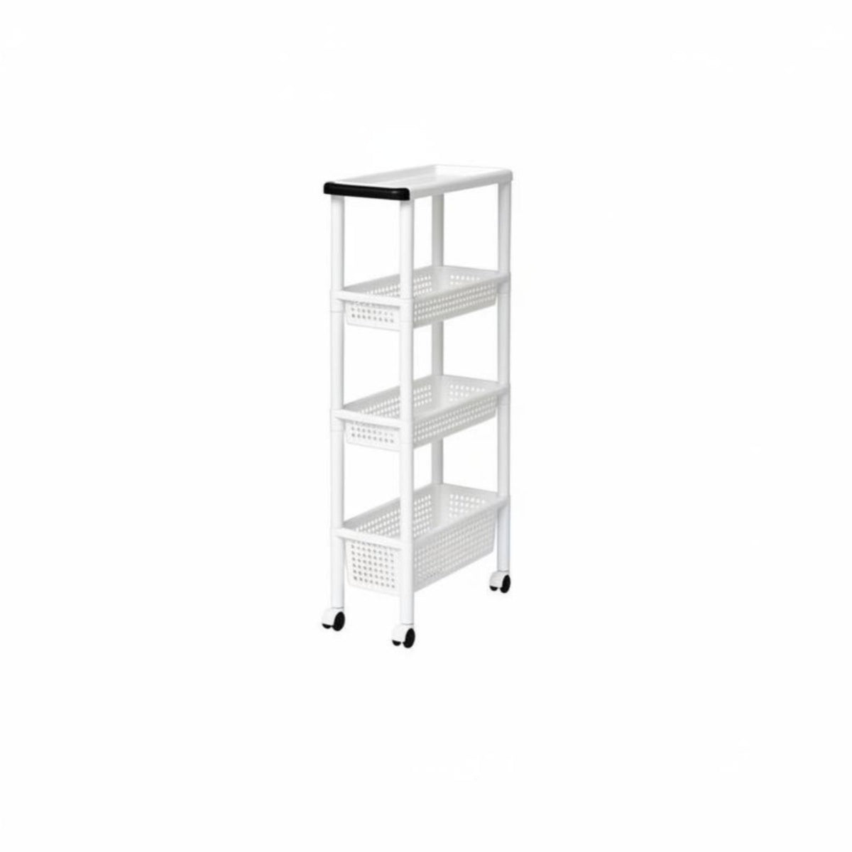 3-Tier Rolling Cart Large Capacity 3-Tier Rolling Rack Deep Baskets for Students