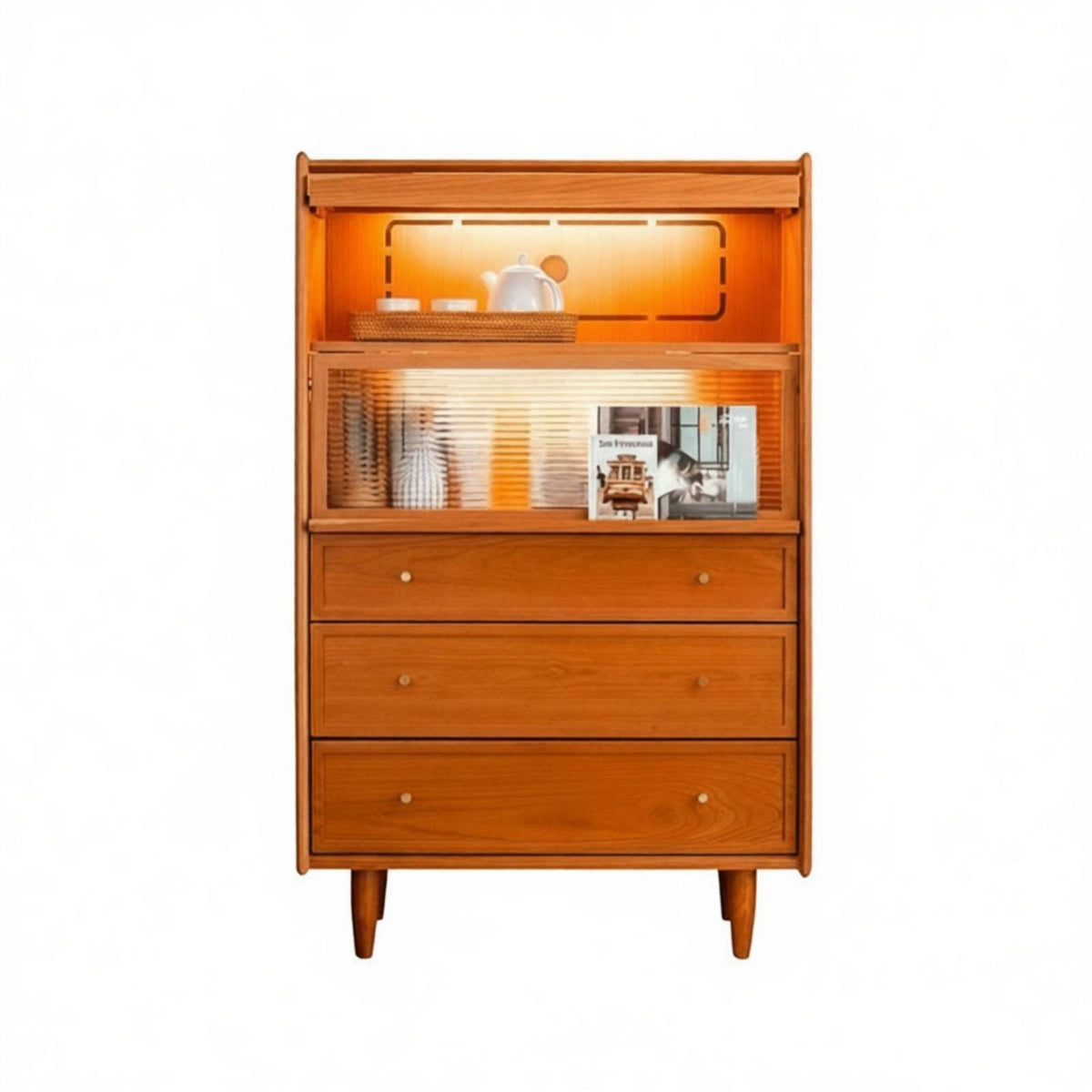 Sideboard with Glass Doors Nordic design storage shelf Modern Design Multi-Functional for Homeowners, Entryway, Hallway, Bedroom