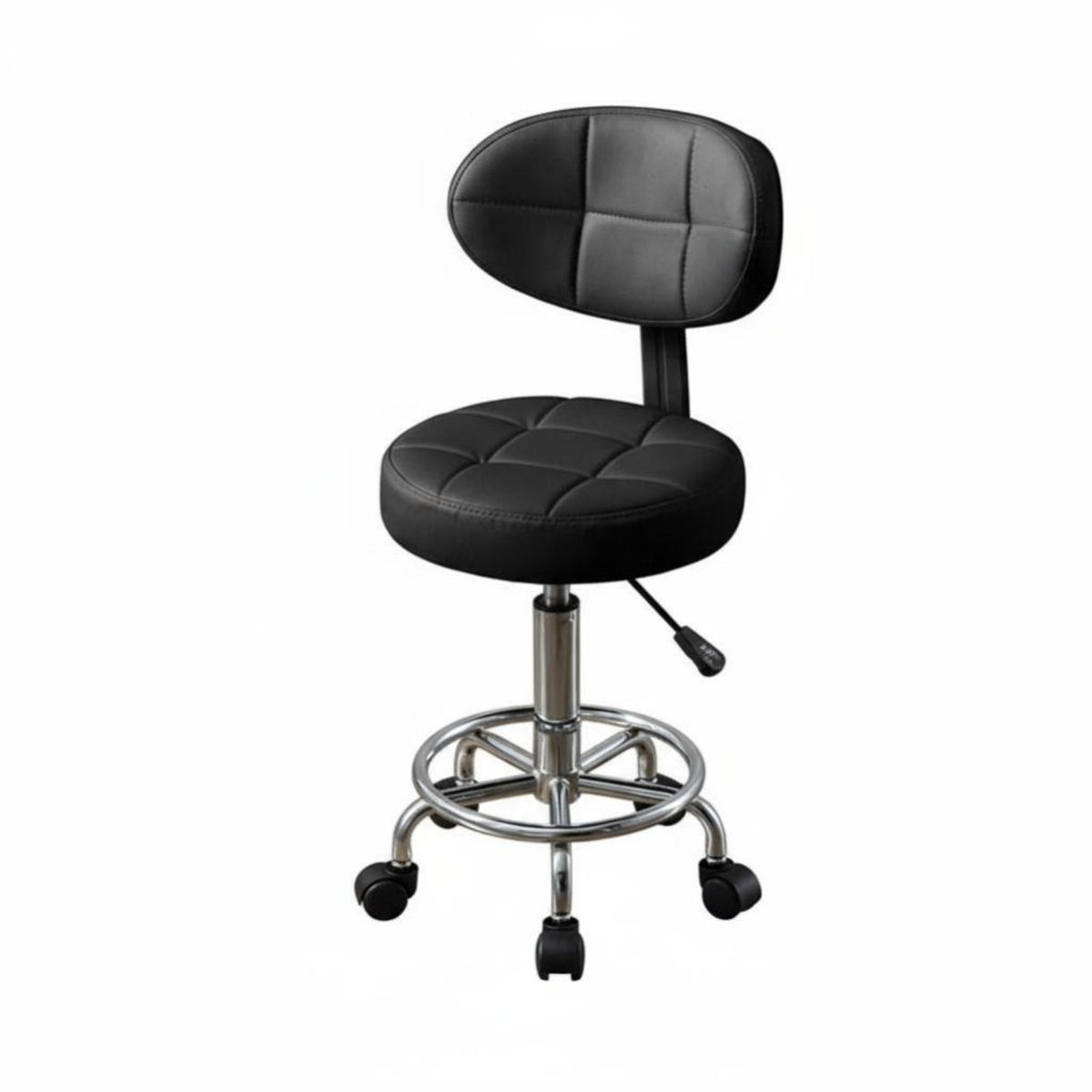 Adjustable Padded Round Stool Thickened padding Height-Adjustable Caster Stool