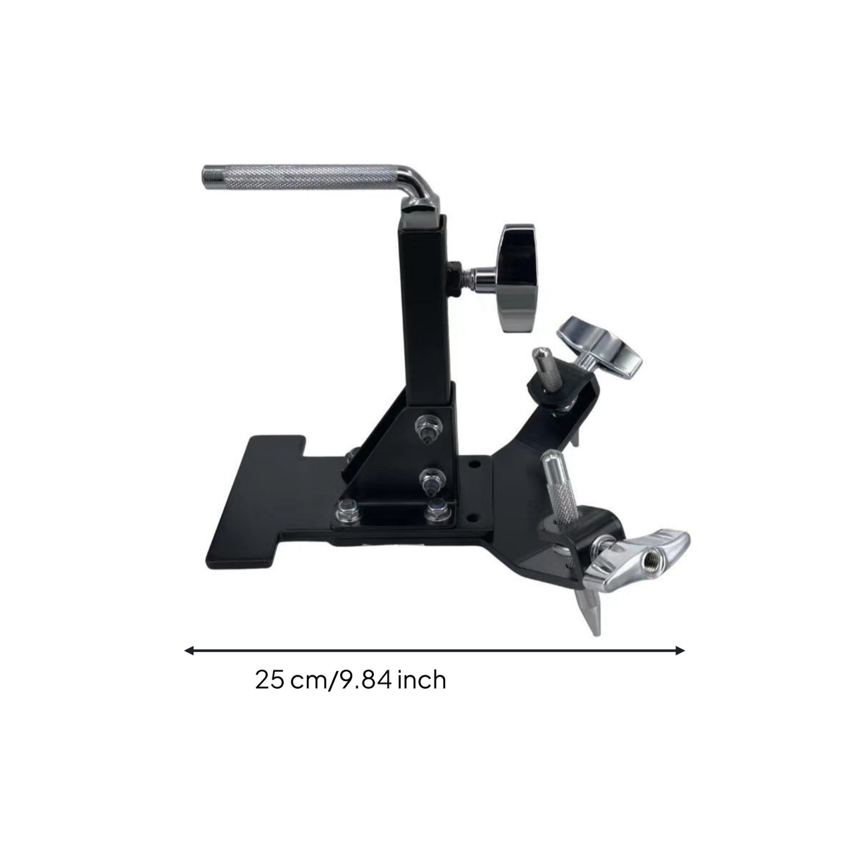 Percussion Cowbell Pedal Mount Holder Adjustable Training Pad Stand with Mounting Arms Portable Hardware for Beginners