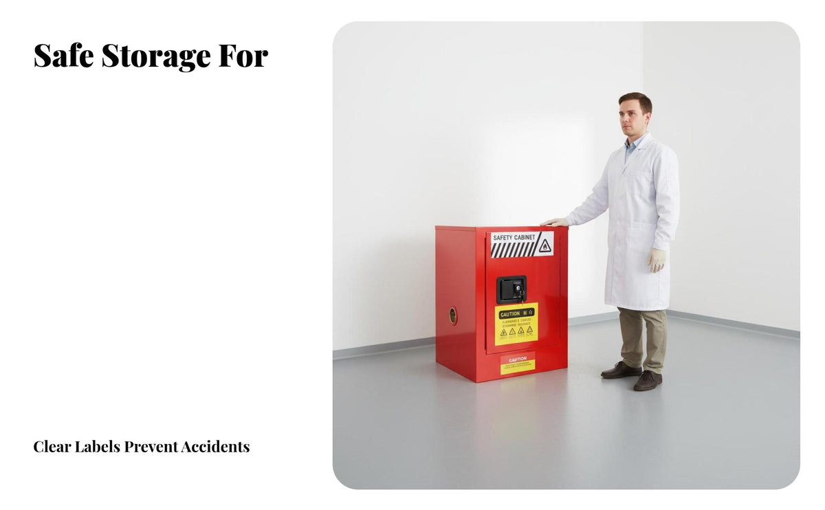 Fire-Resistant Blast-Resistant-Proof Cabinet Heavy-Duty Steel Construction Safety Cabinet Double Ventilation Hazardous Material Storage Locker Adjustable Shelves for Laboratory Technicians, Industrial Workers, Workshop, Warehouse, Hospital, School
