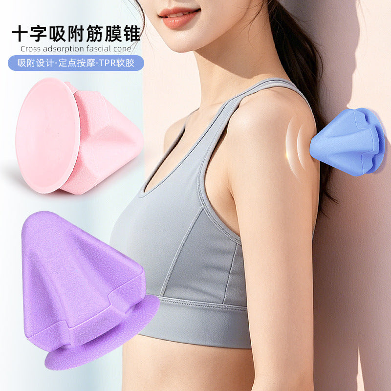Cross-Shaped Suction Fascia Ball TPR for Foot, Back, and Neck Massage