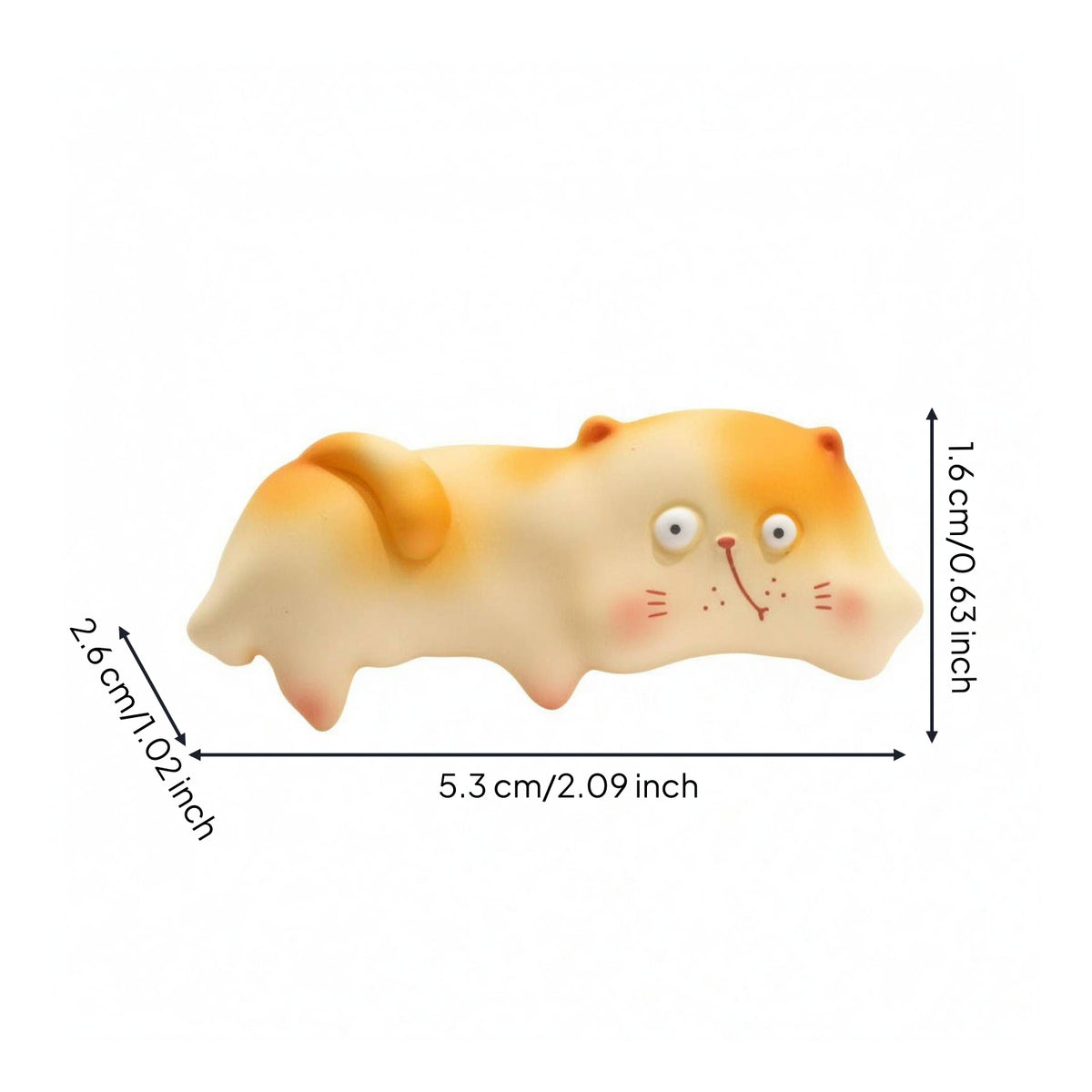 Feline Monitor Ornament Plump Feline Monitor Decor Cream-Yellow for Office, Home