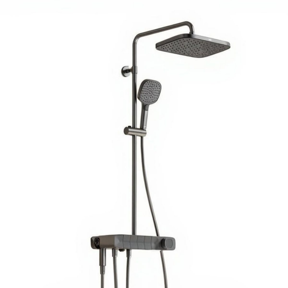 Rainfall Shower Head, High Pressure Adjustable Handheld Spray Combo Set, Matte Black Bathroom Fixture, Multi Modes, Luxury Bathing Sensation