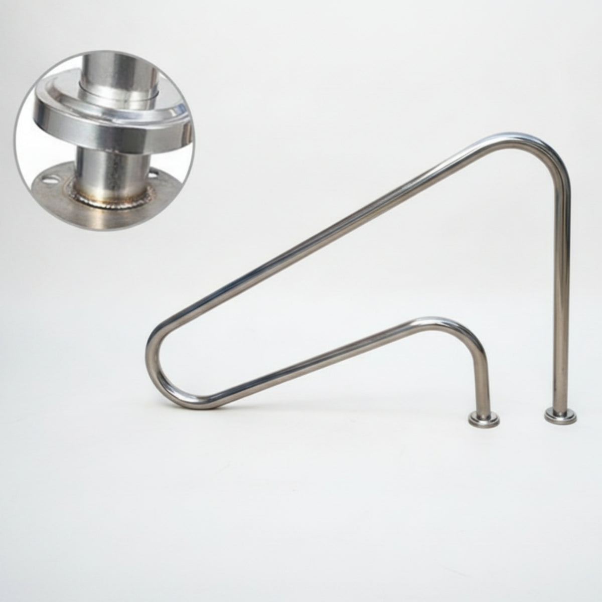 Stainless Steel Pool Handrail Pool Handrail with Mounting Bases Rustproof Grab Rail for Swimmers, Elderly, Spa