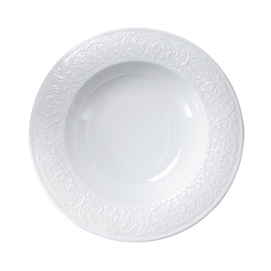 Alice Lace Soup Plate, 8.75 Inch Ceramic Dinnerware