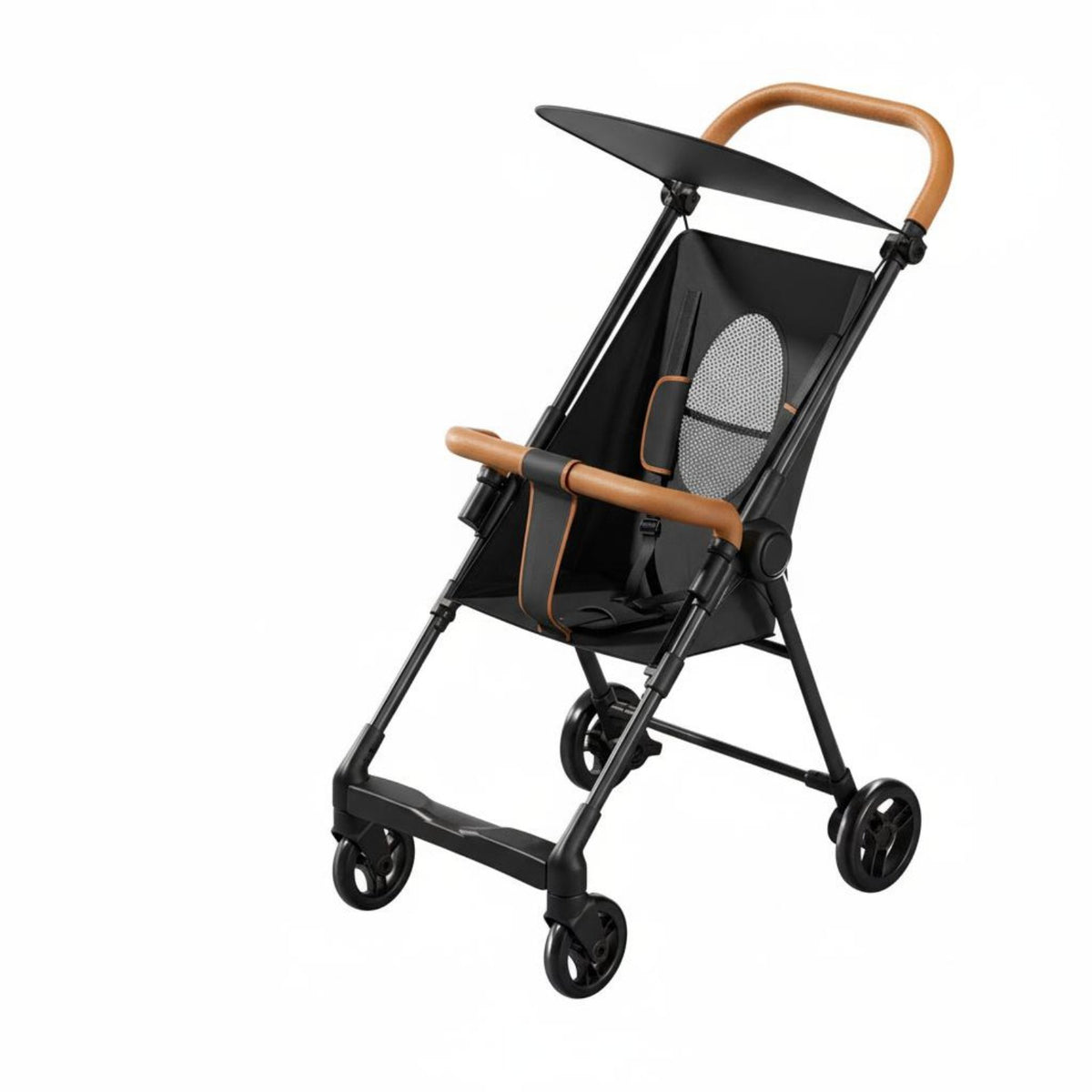 Lightweight Travel Pushchair Adjustable Foldable Airplane Pushchair 360° Rotating Wheels Portable Infant Cart for Infants, Outdoor