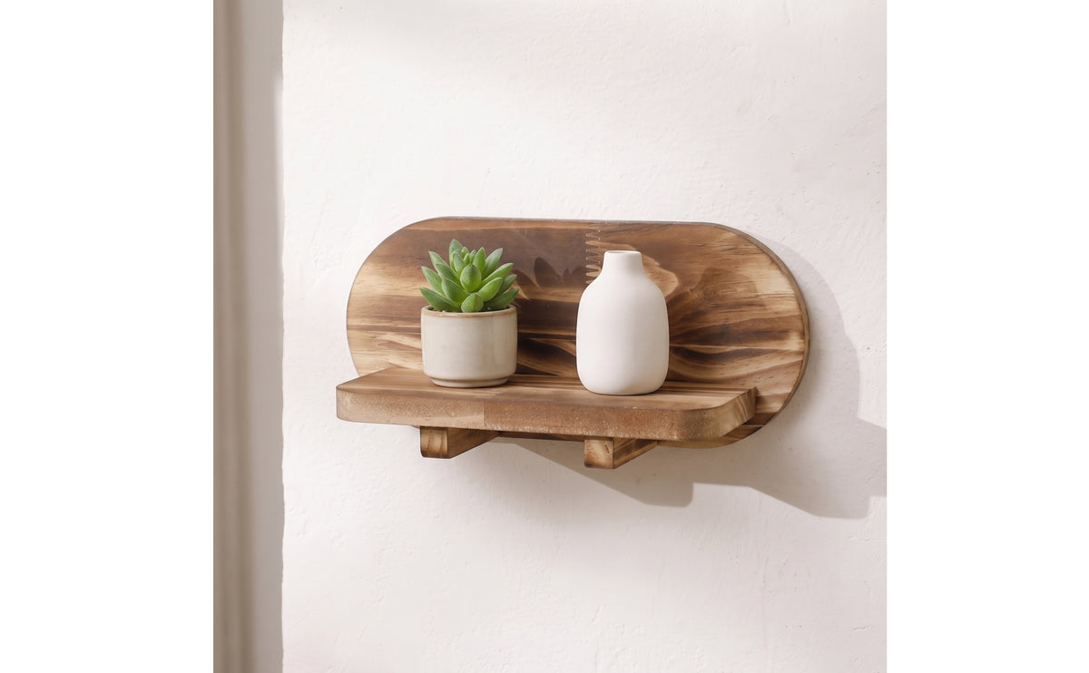Oval Wall Display Shelf Decorative Wooden Wall Shelf Solid Wood for Living Room, Bedroom, Entryway