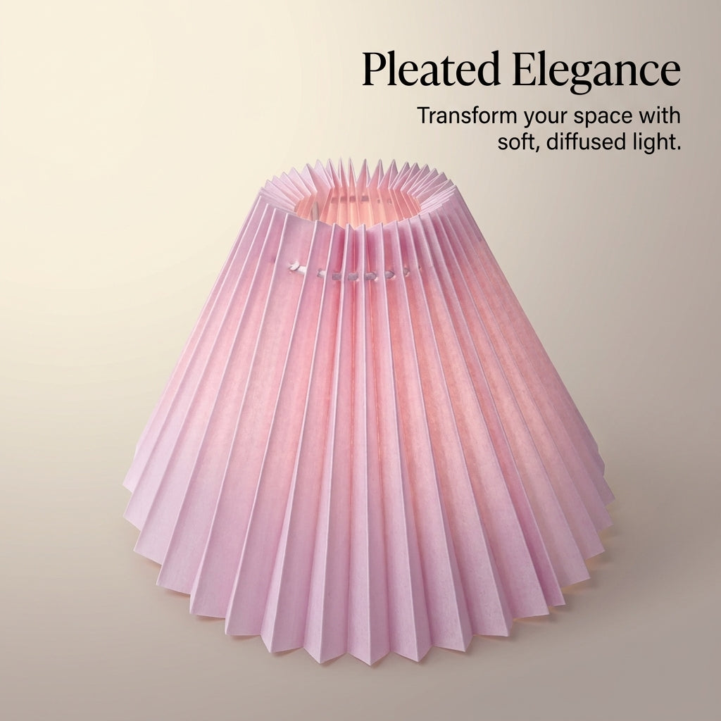 Lampshades for Ceiling Lights and Table Lamps with Pleated Textile Design, Small Lampshade for Bedside and Floor