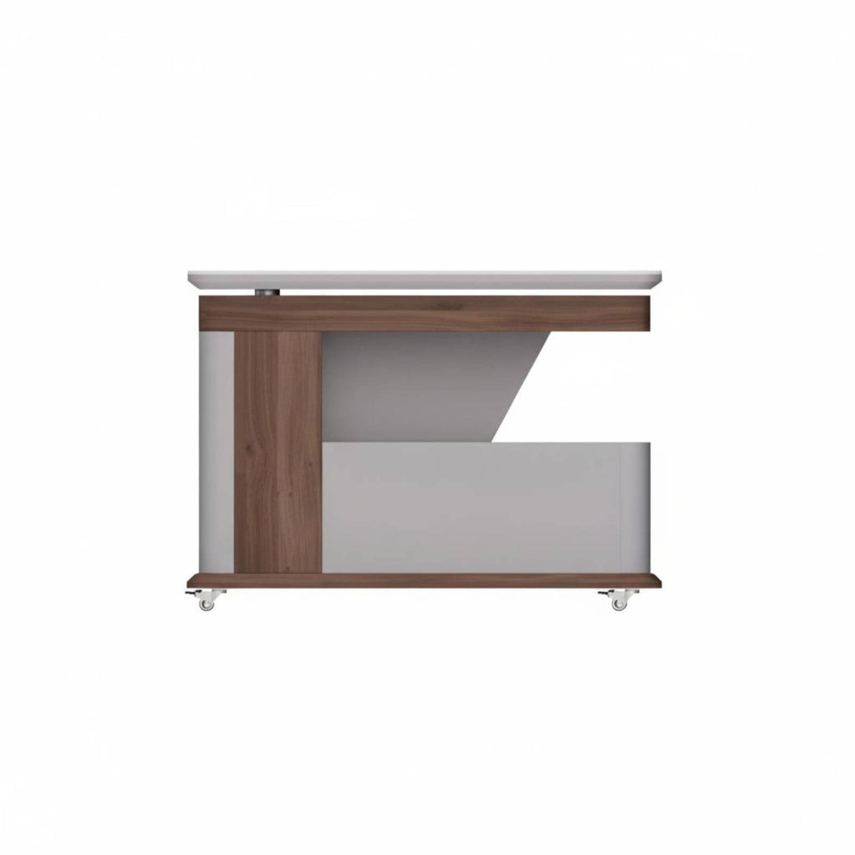 Adjustable Height Swivel Lift-Top Table Movable with Wheels Living Room Furniture Space-Saving Storage Cart Multi-Functional for Small Apartment Dwellers, Homeowners, Telecommute Workers, Balcony, Home Office, Dining Area