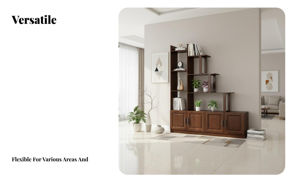 Multifunctional Entryway Cabinet with Display Case Chinese Design Design Staggered Shelf Room Divider Multi-Functional Partition Screen Freestanding for Homeowners, Apartment Dwellers, Office Managers, Bedroom