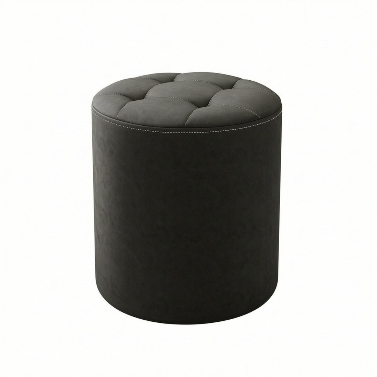 Upholstered Stool Small Leather-Like Stool Low-Height for Dressing Area