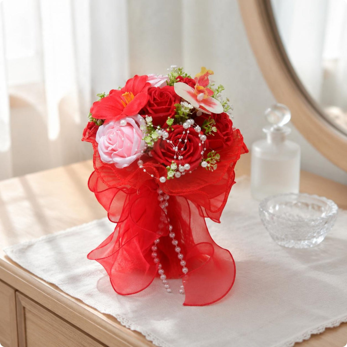 Soap Floral Arrangement Realistic Soap Flower Arrangement Lifelike for Brides