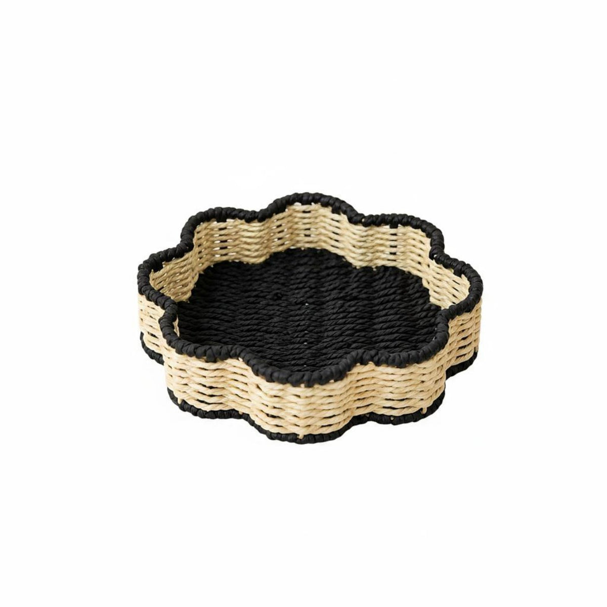 2 Pieces Paper Rope Basket Natural Look Rattan Tray Basket Eco-Friendly