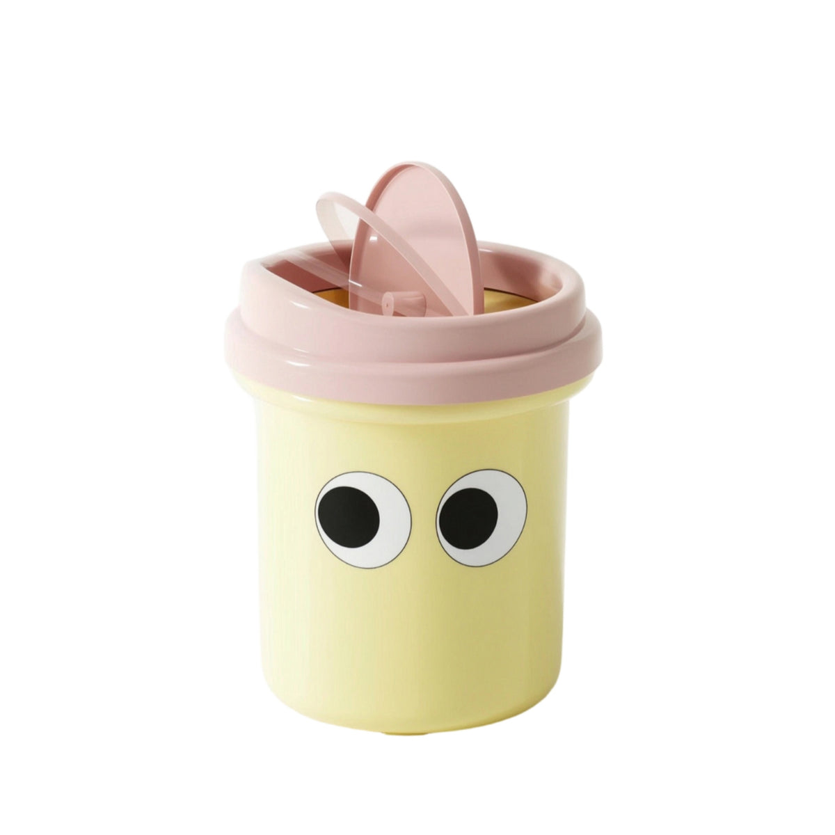 Trash Bin with Flip-Top Lid Cute Trash Can with Lid Compact for Bathroom