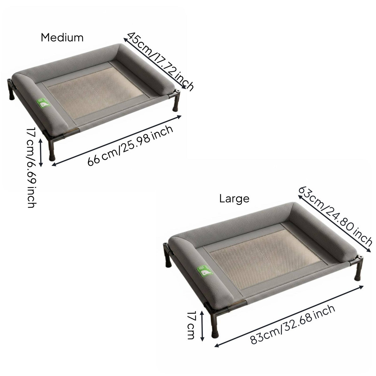 Elevated Dog Bed Sturdy Frame Raised Pet Cot Scratch-Resistant for Dogs