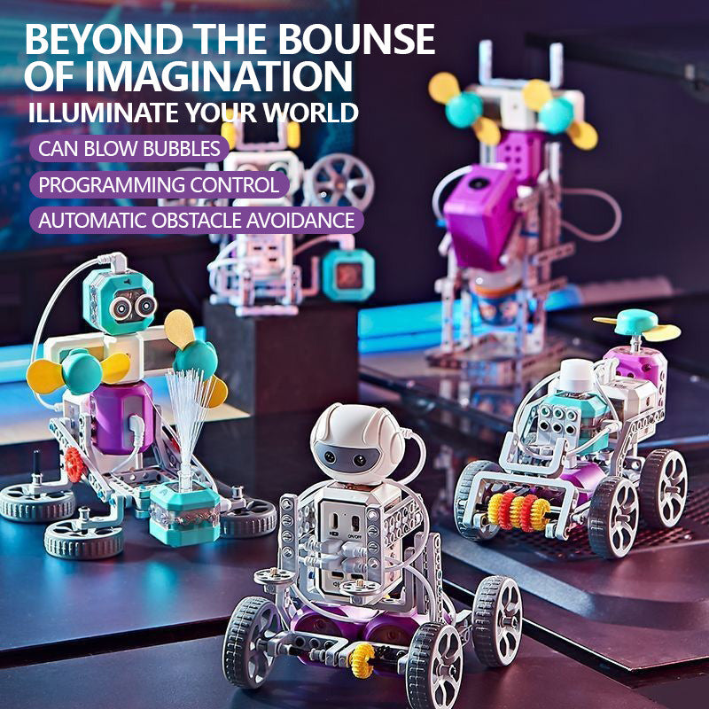 Kids Programming Robot Building Blocks Physics Science Experiment Circuit Toy