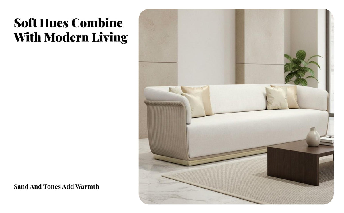 3-Seater Mixed-Upholstery Sofa Italian design aesthetic 3-Seater Sofa Sleek Metal Base Couch for Interior Designers, Adults, Living Room, Reception Area, Bedroom