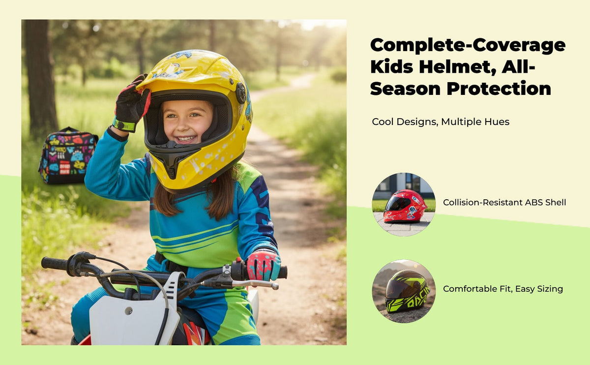 Adjustable kids helmet, full coverage