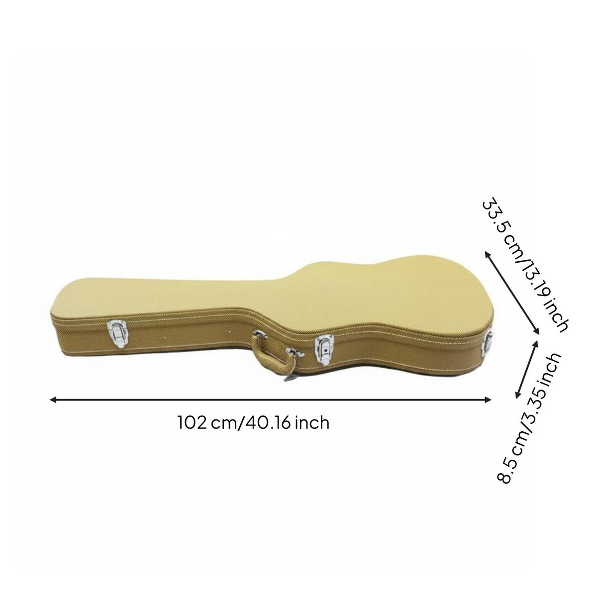 Wooden Electric Guitar Case Heavy Duty Guitar Case Lockable Latches Instrument Storage for Transport, Travel