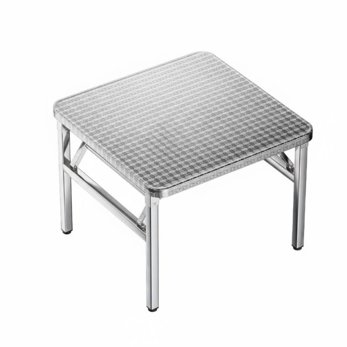 Square Folding Table Foldable Design Square Steel Dining Surface Space-Saving Easy to Clean for Event Planners, Outsideside Door