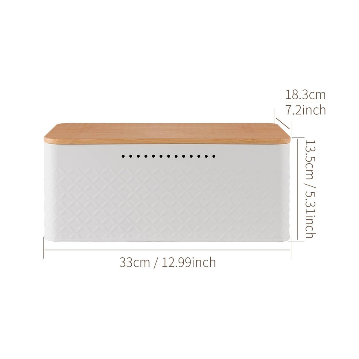 Bamboo Lid Bread Box Easy to Clean Rectangular Bread Container Food Safe