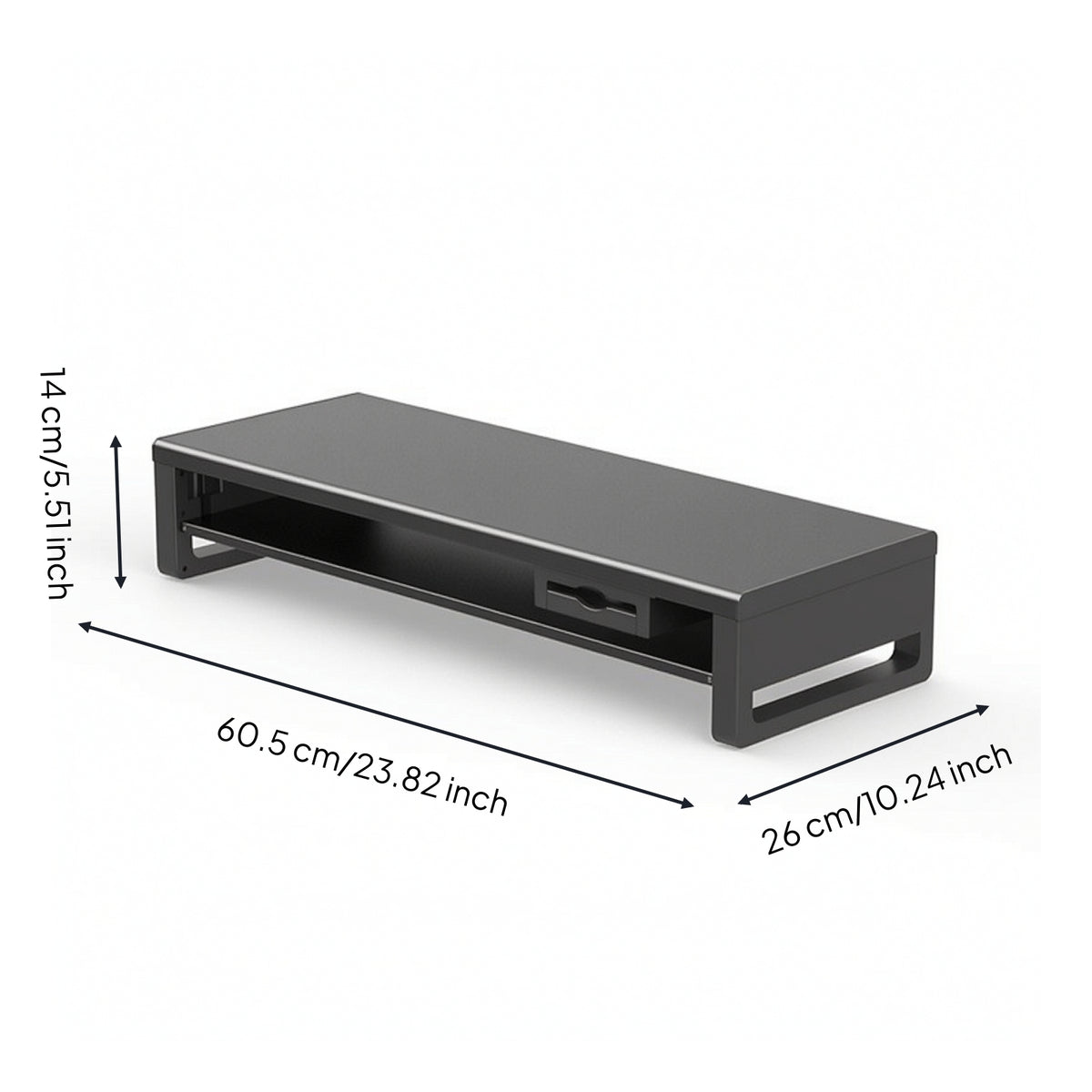 Ergonomic Computer Monitor Riser with Drawer Double-Layer Monitor Stand with Drawer Multi-Functional Computer Desk Organizer Rectangular for Professionals
