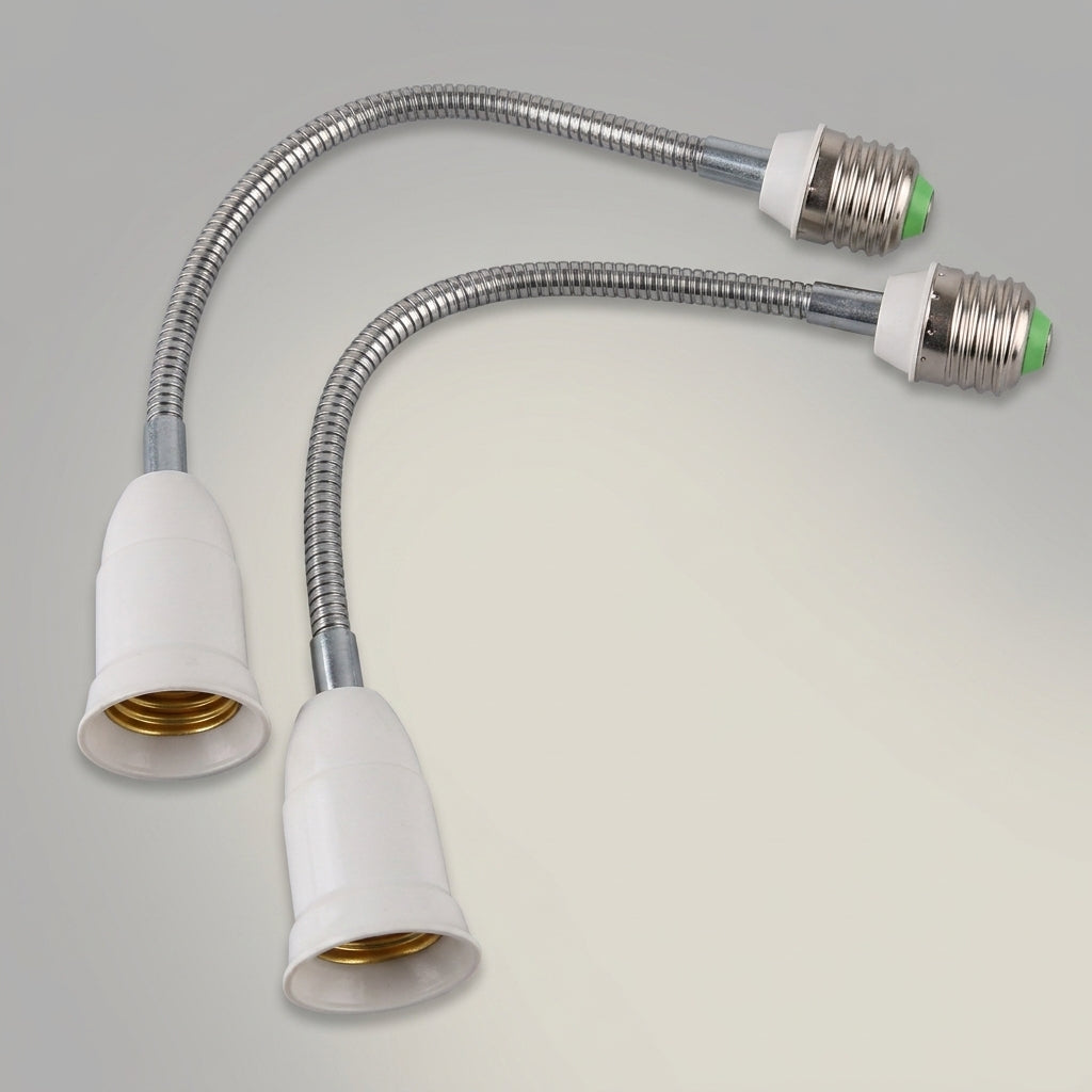 Desk Lamp Extension with 300mm Total Length, Flexible Gooseneck Bedside Lamp Adapter, E27 to E27 Reading Lamp, 1A Rated Current 30cm Hose