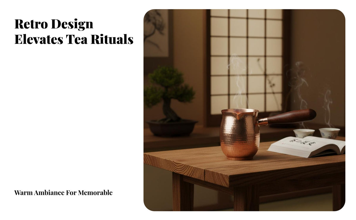 Versatile Heating Chinese Roasted Tea Pot Multi-Purpose Hammered Copper Tea Pot Dripless Spout Stovetop Cookware Easy to Use for Home Entertainers, Adults, Campers, Kitchen, Outdoor, Breakfast, Camping