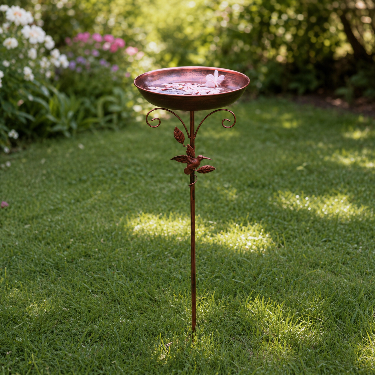 Iron Garden Feeder, Wild Birds Bath, 76cm Garden Ornament, Outdoor Decor