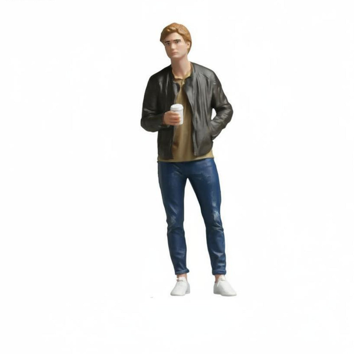 Hand-Painted Male Figurine Resin Material Miniature Scene Accessory for Dioramas