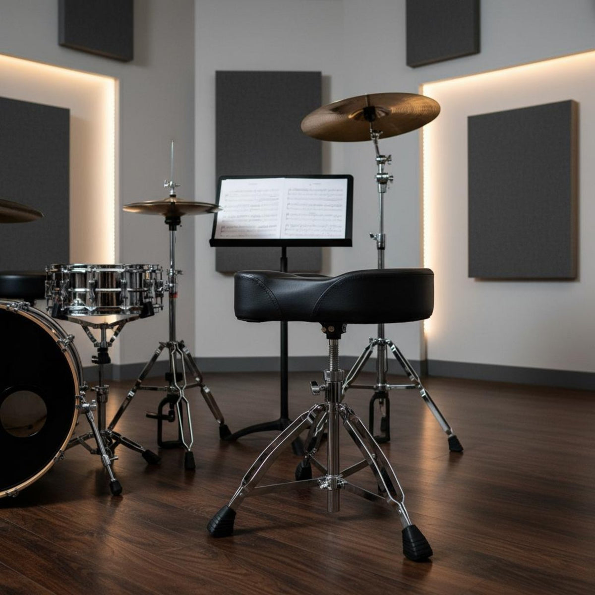 Drum Throne Stable Metal Legs Adjustable Drum Throne Non-Slip Audio Stand Equipment for Stage