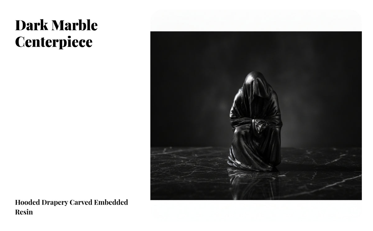 Compact Hooded Figure Sculpture