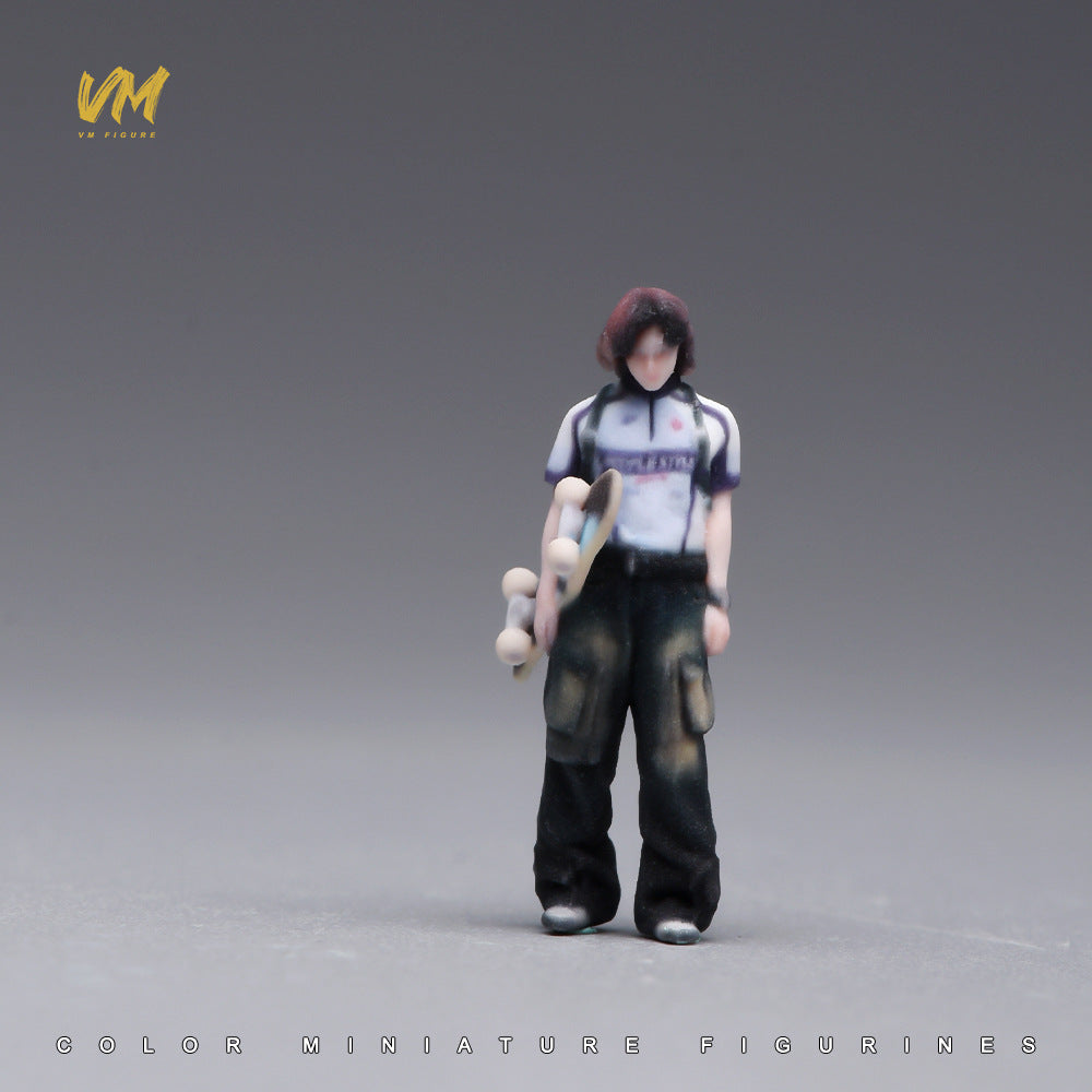 VM 1/64 Scale Cool Skateboard Boy Miniature Scene Model 3D Printed Colored Figure