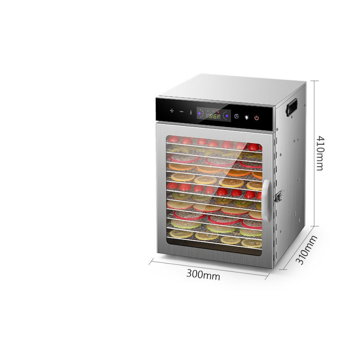 Built-in Light Stainless Steel Food Dehydrator Mesh Trays Countertop Food Dehydrator