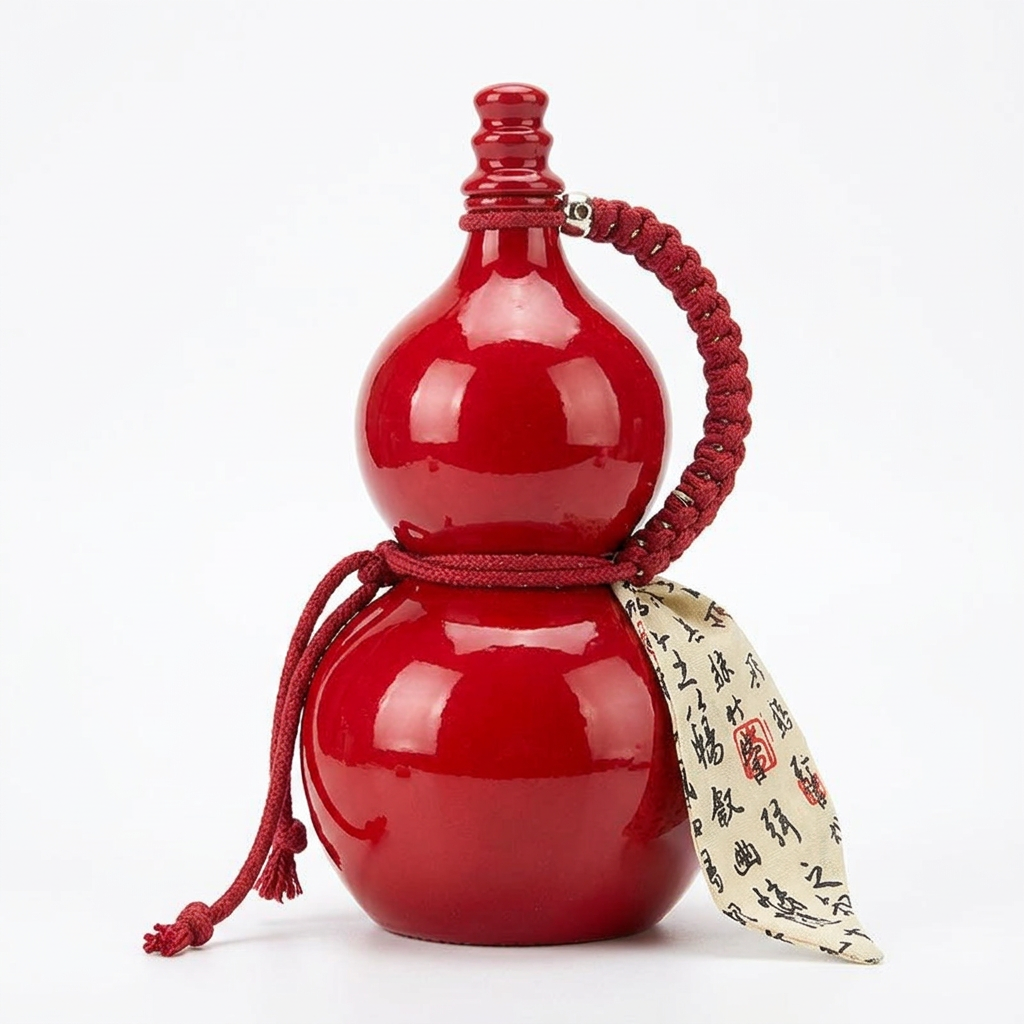 Glass Gourd Water Bottle Sealed, Gourd Water Chinese Hand Rope, Water Bottle Chi #variant:Red