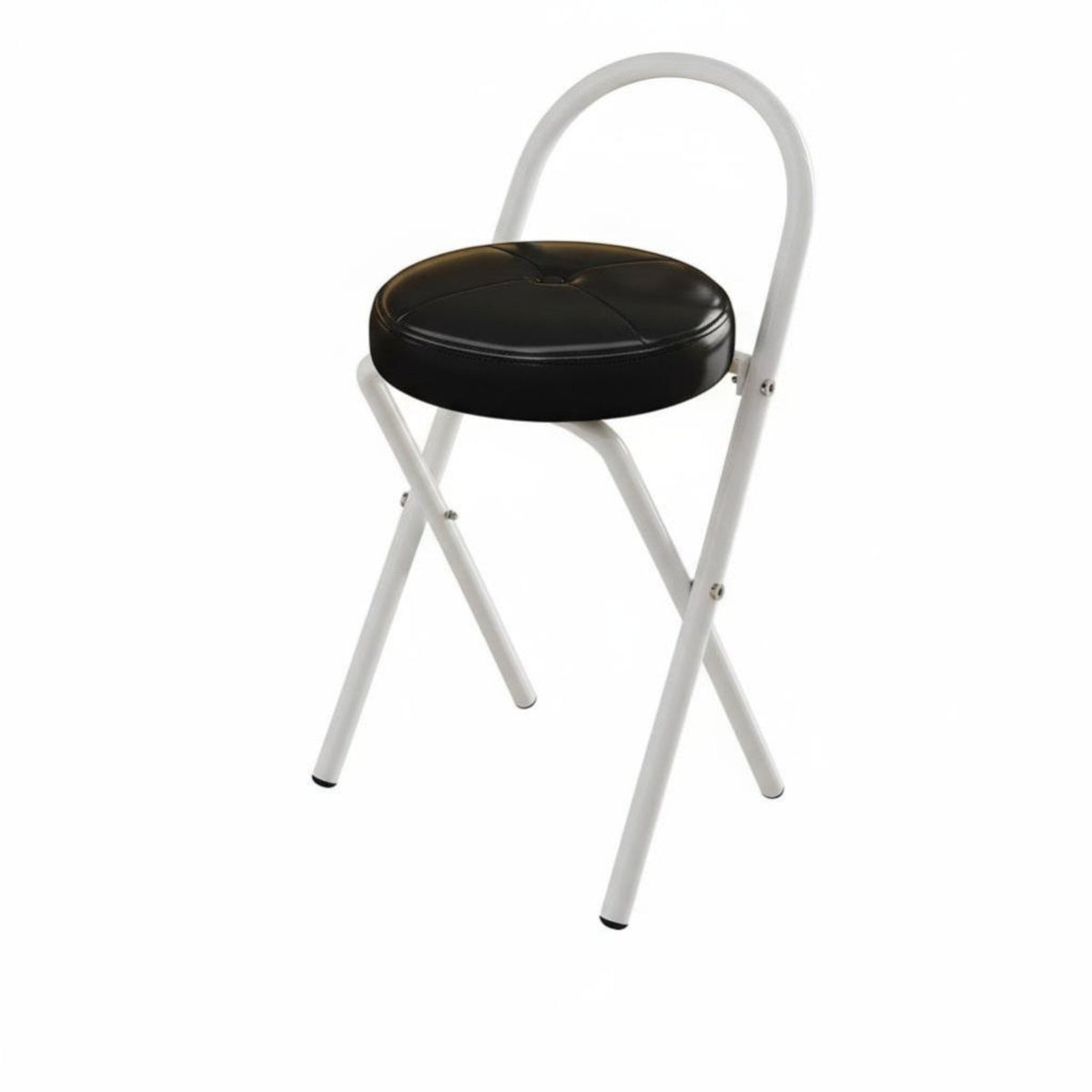 Padded Folding Bar Stool with Backrest Built-in Footrest for Adults, Event Hosts