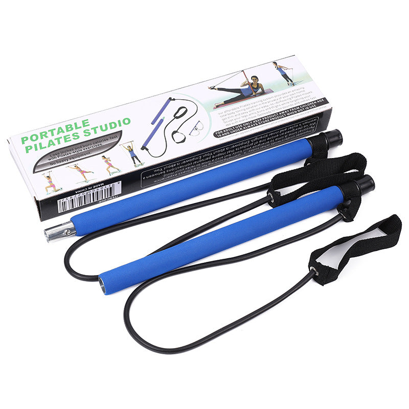 Multifunctional Pilates Fitness Bar with Resistance Bands