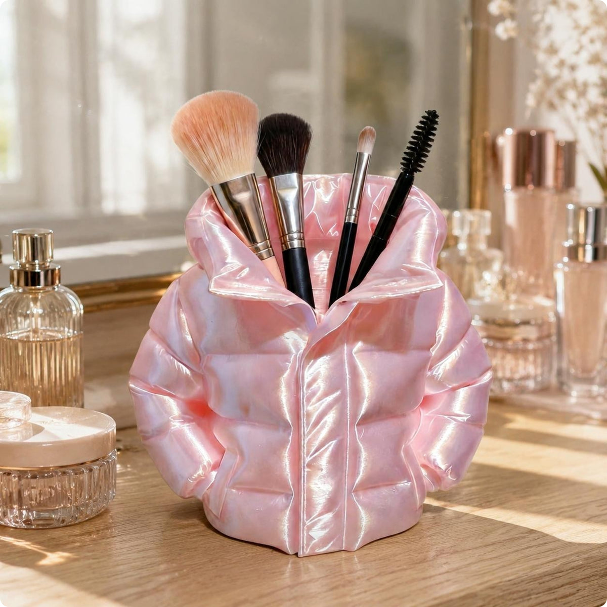 Puffer Jacket Pen Holder Decorative Jacket-Shaped Pen Holder Open Top